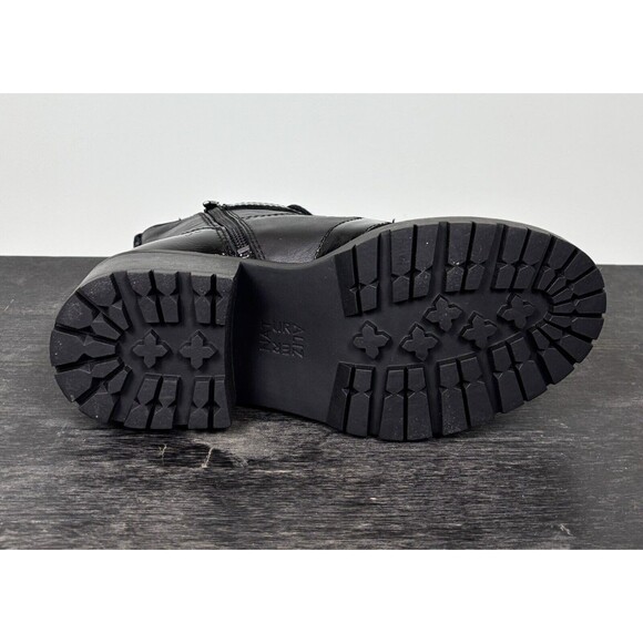 NEW Women's Moto Punk Grunge Black Zip Boots 6.5 M - Picture 9 of 12